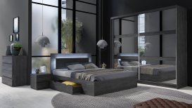 Togo sypialnia Jesion Portland Czarny