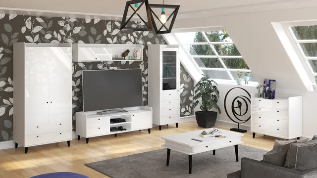 MebloCross Dolce   salon biały   biały połysk