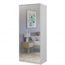 Szafa dwudrzwiowa z lustrem 90 cm biała 2497KL58 TYP-58 OPTIMA Podstawowe