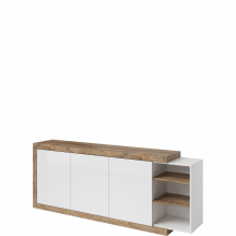 Duża komoda 220 cm Dąb Samdal / Biały Połysk 24BSKS43 TYP-43 SINTRA Podstawowe