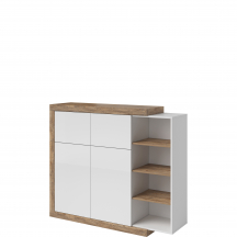 Wysoka komoda dwudrzwiowa Dąb Samdal / Biały Połysk 24BSKS45 TYP-45 SINTRA Podstawowe