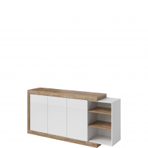 Komoda 3D 180 cm Dąb Samdal / Biały Połysk 24BSKS47 TYP-47 SINTRA Podstawowe