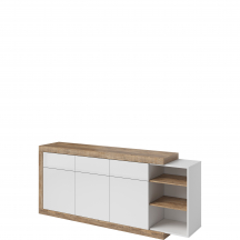 Duża komoda 200 cm Dąb Samdal / Biały Połysk 24BSKS25 TYP-25 SINTRA Podstawowe