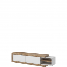 Szafka RTV rozsuwana Dąb Samdal / Biały Połysk 24BSKS40 TYP-40 SINTRA Podstawowe