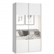 Szafa 2 drzwi przesuwnych z lustrami 120 cm biała 22971654 TYP-54 BETA Podstawowe