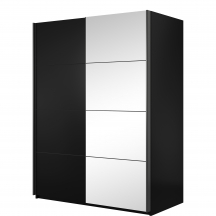 Szafa 2 drzwi przesuwnych z lustrami 150 cm czarna 22W01655 TYP-55 BETA Podstawowe