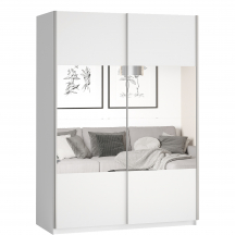 Szafa 2 drzwi przesuwnych z lustrami 150 cm biała 22971655 TYP-55 BETA Podstawowe