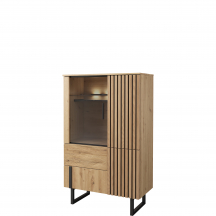 Szafka z barkiem Prawa z oświetleniem GINTARO Podstawowe