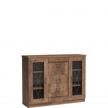 Kredens z witryną i szufladami Dąb Lefkas T-14 TADEUSZ DĄB LEFKAS Podstawowe