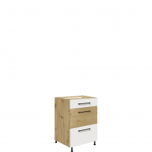 Szafka dolna stojąca 3 szuflady 50 cm 9D INFINITY WHITE Podstawowe