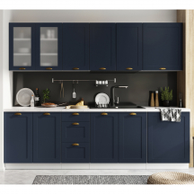 Zestaw mebli kuchennych 2,6 Biały / Granat Mat ADELE Podstawowe