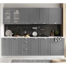 Zestaw mebli kuchennych 2,6 Biały / Szary Mat ADELE Podstawowe