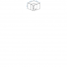 Szafka górna wisząca narożna 2 drzwi WNPP 60/60/36 VELLA Szkic