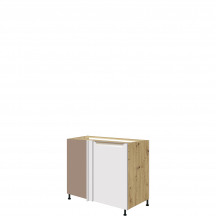 Szafka dolna stojąca narożna 1 drzwi Prawa GLA-25D GLAMOUR WHITE Podstawowe