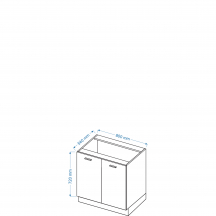Szafka dolna 2 drzwi D 8 ELIN Szkic