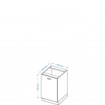 Szafka dolna stojąca 1 drzwi D 5 ELIN Szkic