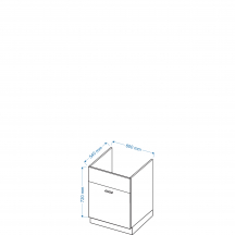 Szafka pod zlewozmywak 1 szuflada DZS 6 ELIN Szkic