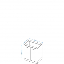 Szafka dolna 2 drzwi D 6 P/L ELIN Szkic
