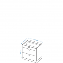 Szafka dolna stojąca 3 szuflady DS. 8/3 ELIN Szkic