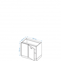 Szafka dolna stojąca narożna 1 drzwi DPP 105 ELIN Szkic