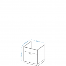 Szafka pod zlewozmywak 1 szuflada DZS 8 ELIN Szkic