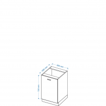Szafka wyspowa 1 drzwi DW 6 ELIN Szkic