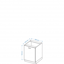 Szafka dolna stojąca 1 drzwi D 6 ELIN Szkic