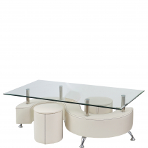 NINA 3 H biały Halmar Ława z pufami Podstawowe