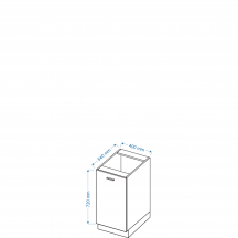 Szafka dolna stojąca 1 drzwi D 4 BLANKA Szkic