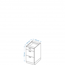 Szafka dolna stojąca 3 szuflady DS 4/3 BLANKA Szkic