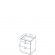 Szafka dolna stojąca 3 szuflady DS. 6/3 BLANKA Szkic
