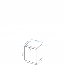 Szafka pod zlewozmywak 1 drzwi DZ 5 BLANKA Szkic