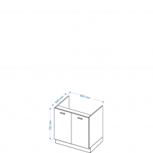 Szafka pod zlewozmywak 2 drzwi DZ 8 BLANKA Szkic