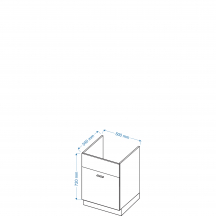 Szafka pod zlewozmywak 1 szuflada DZS 5 BLANKA Szkic