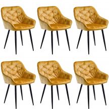 Zestaw krzeseł HAUROKO KR0146-MET-BLL68 6szt Podstawowe