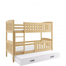 Łóżko 3-osobowe dziecięce KUBUŚ z materacami Sosna Podstawowe (1)