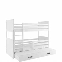 Łóżko 3-osobowe z materacami dla dziecka RICO Biały Podstawowe (1)