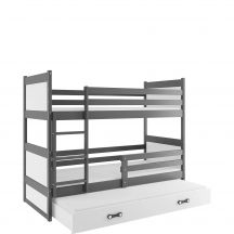 Łóżko 3-osobowe z materacami dla dziecka RICO Grafit Podstawowe (1)