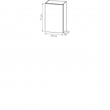 Szafka górna wisząca 1 drzwi W45.1/71 KAM SET Podstawowe