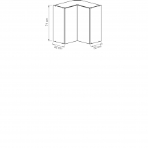 Szafka górna wisząca narożna 1 drzwi WRP65/71 KAM SET Podstawowe