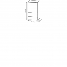 Szafka górna wisząca 1 drzwi witryna WW40.1/72 KAM SET Podstawowe
