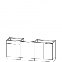 Zestaw szafek dolnych 200 cm Z6 bez blatu Dąb Złoty KAM SET Podstawowe