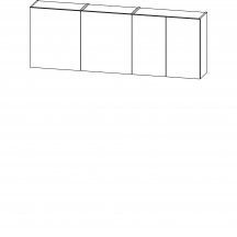Zestaw szafek górnych 200 cm Dąb Złoty KAM SET Podstawowe (1)