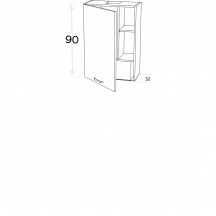 Szafka górna wisząca z okapem 1 drzwi WP3C60.1/90 KAMMONO P2 Podstawowe