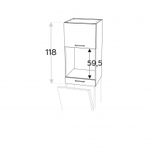 Szafka górna wisząca nadstawka 1 drzwi pod zabudowę piekarnika NWPD60.1SS/61 KAMMONO P2 Podstawowe