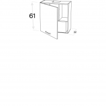 Szafka górna wisząca z okapem 1 drzwi WP3C60.1/61 KAMMONO F4 Podstawowe