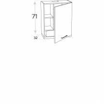 Szafka górna wisząca z okapem 1 drzwi WP3C60.1/71 KAMMONO P4 Podstawowe