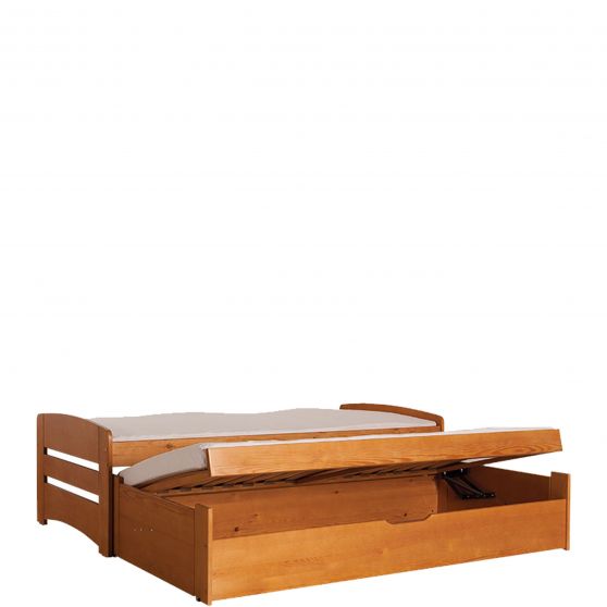 Łóżko podwójne z pojemnikiem 80 x 190 + 80 x 185 BARTEK Podstawowe