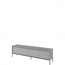 Szafka RTV TR-06 ryflowana z oświetleniem Szara / frez Półkole TREND Podstawowe