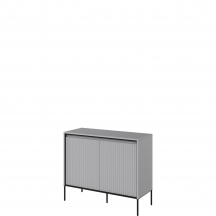 Komoda TR-02 ryflowana z oświetleniem Szara / frez Półkole TREND Podstawowe